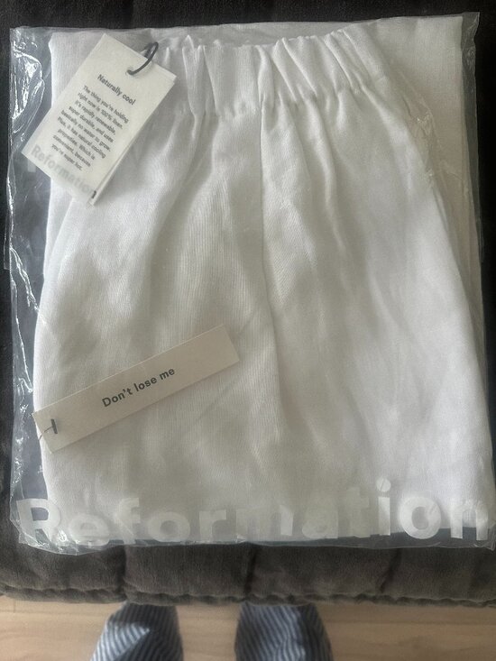 Reformation Pants - Reformation Fernando Linen Wide Leg Pant Ivory - Size S